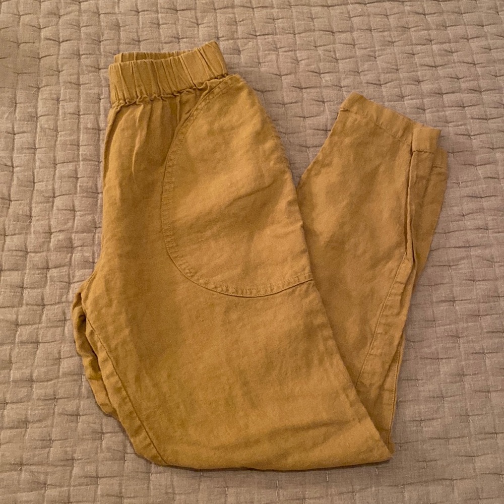 Not Perfect Linen Pants Size XS Mustard